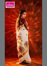 Off-white-sarees-with-golden-border-ttaditional